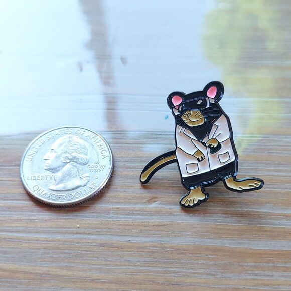 Science Rat Pin Teacher Gift School - Picture 3 of 3